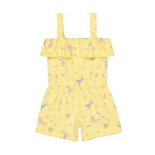 Mothercare เพลย์สูท ชุดเด็กผู้หญิง สีเหลือง ลายยูนิคอร์น yellow unicorn playsuit