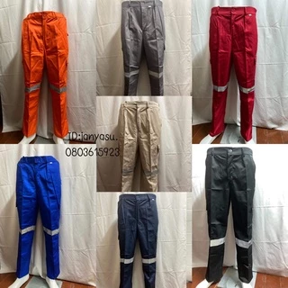 กางเกงทำงาน (หกกระเป๋า) กางเกงช็อป กางเกงสะท้อนแสง พร้อมส่ง S-5XL
