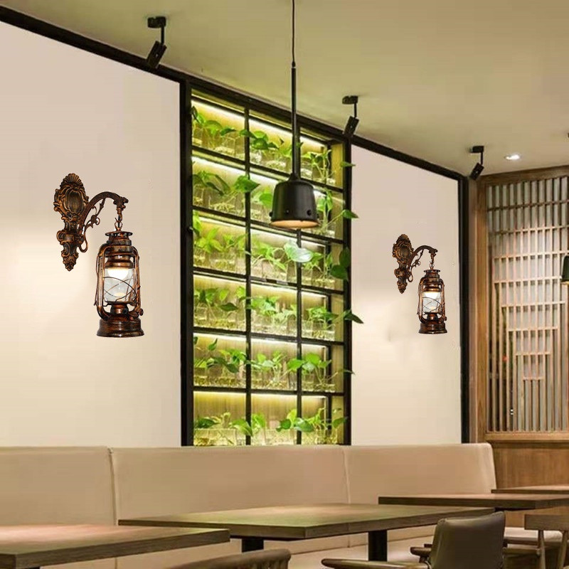 วินเทจ LED โคมไฟติดผนังโคมไฟยุ้งข้าวย้อนยุคน้ำมันก๊าดโคมไฟ รูปที่ 2