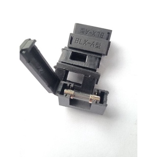 ฐานฟิวส์ขาลงปริ้น 5x20มิล ฐานฟิวส์ลงปริ้น 5x20mm(แพ็ค10ตัว)Socket Fuse,ซ็อกเก็ตฟิวส์ลงปริ้น  สีดำแบบปิด-เปิดฝาได้