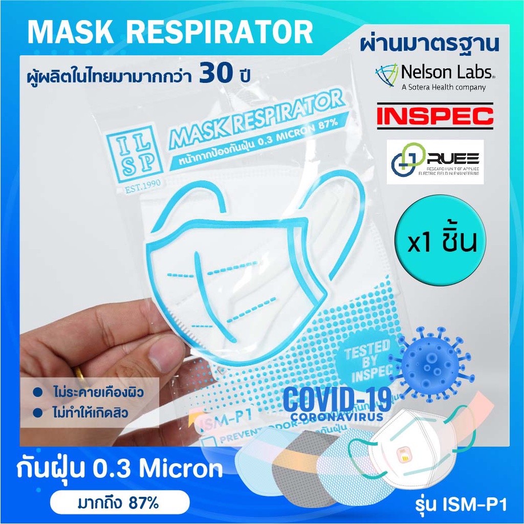 1  ชิ้น - หนัากากป้องกันฝุ่น รุ่น P1 / 5 ชั้น