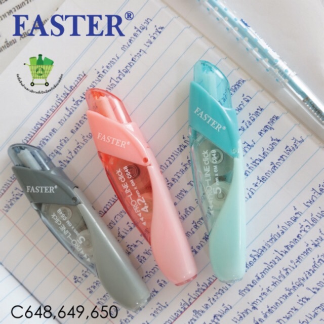 เทปลบคำผิดโปรไลน์ เติมไส้ได้ FASTER C649 เเละ ไส้ลบคำผิด R-C649