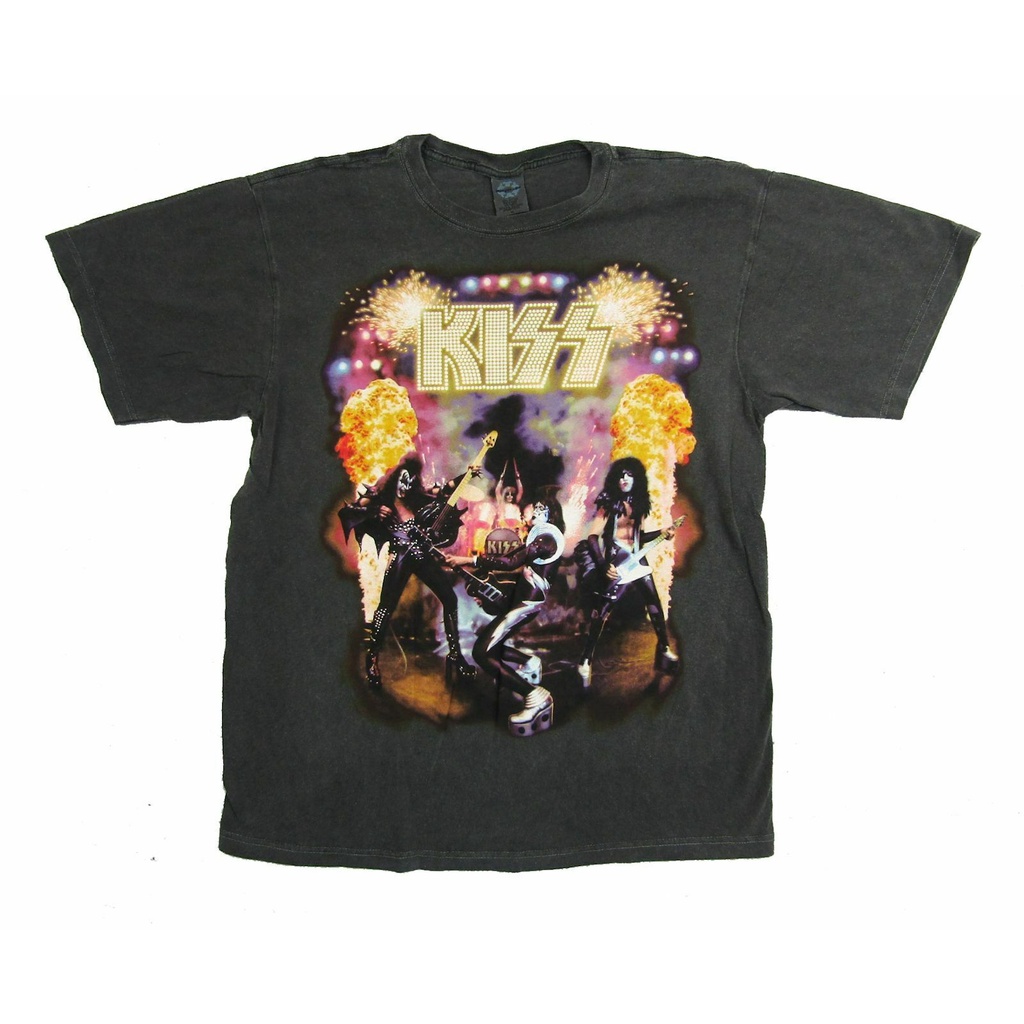 ขายดี!กระหน่ํา เสื้อยืดลําลอง แขนสั้น พิมพ์ลาย KISS Alive 2003-2004 World Tour สีเทา Dmpkmp78jdpedm9