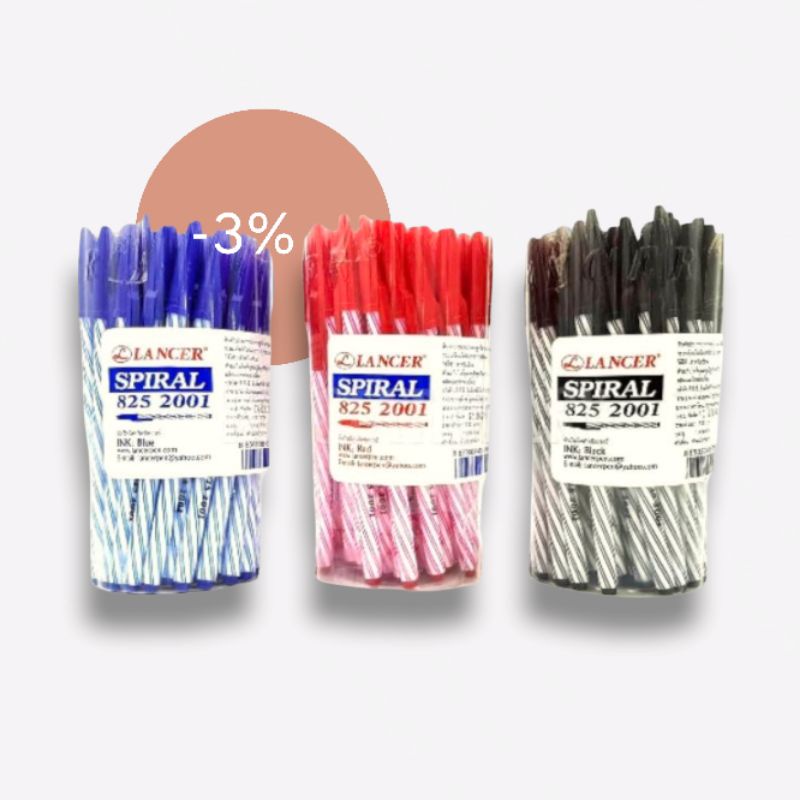 ปากกาเล​นเซอร์​ 825 สีน้ำเงิน ปากกาlancer 145