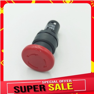 MODEL:EB2F-11ZS PUSH BUTTON SWITCH 22MM.สวิตซ์หัวเห็ดกดล็อคแบบต่อตรง 22มิล 1A1B RED