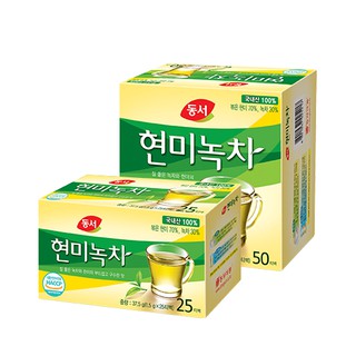 พร้อมส่ง 현미녹차 ชาเขียวผสมข้าวกล้อง Dongsuh Brown Rice Green Tea 1.5g