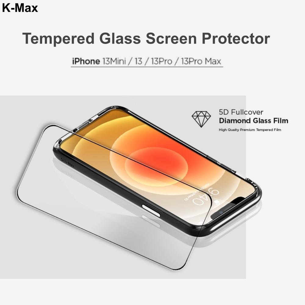 K-Max iPhone 13Mini/13/13Pro/13Pro Max [Screen Protector x1] [Ultrasonic Fingerprint Reader] 9H Temp