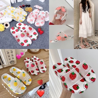รองเท้าแตะ ใส่ใน-นอกบ้าน นุ่ม นิ่มม ลายผลไม้🍑🍓🍍 น่ารักมากๆๆ ยางนิ่ม EVA กันลื่น💖🦄