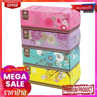 เอโร่ กระดาษเช็ดหน้าลายวินเทจ 150 แผ่น (4 กล่อง)ARO FACIAL TISSUES VINTAGE 150sheetsX4boxs