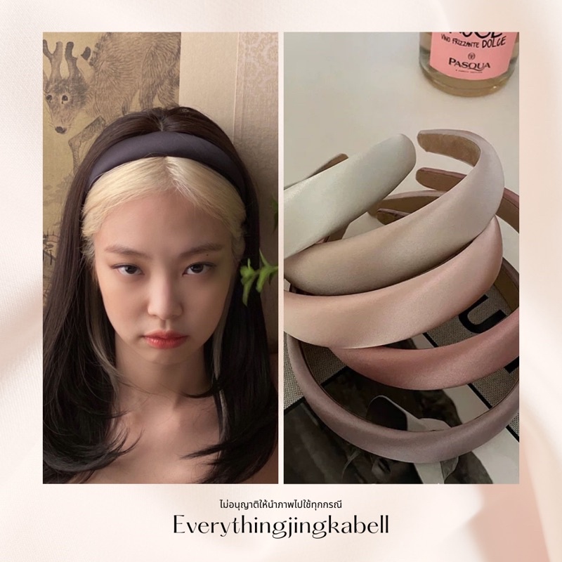 พร้อมส่ง ที่คาดผมฟองน้ำซาติน หนา 1.3 x 3 ซม