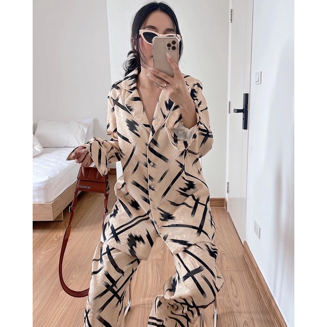 ORGANDY PRINT SET สีครีม brand zoostudiox