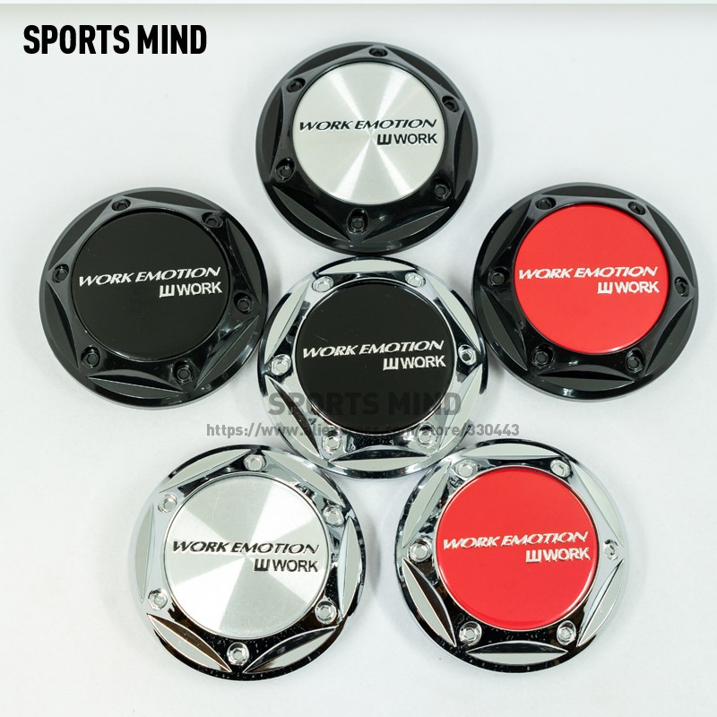 4 ชิ้น/ล็อต 68/64 มม.รถศูนย์ล้อสําหรับ WORK EMOTION WORK WHEEL Emblem โลโก้ล้อ Badge ครอบคลุมอุปกรณ์