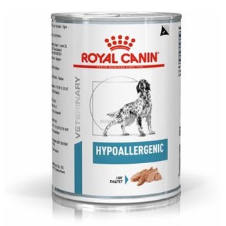 [ ยกถาด 12 กระป๋อง. ] Royal Canin Hypoallergenic อาหารเปียกสุนัขกระป๋อง 400 g.