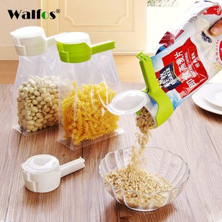 WALFOS คลิปหนีบปากถุง แบบมีฝา ช่วยรักษาความสดใหม่ให้อาหารซีล…