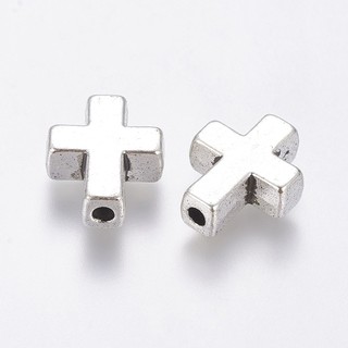 10pcs Jewelry DIY Findings Tibetan Style Beads, Cross, Lead Free