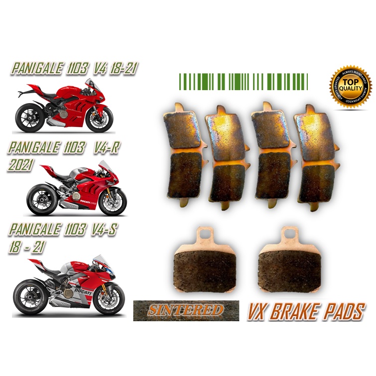 DUCATI PANIGALE 1103 V4 PANIGALE 1103 V4 R PANIGALE 1103 V4 S DAYTONA VX BRAKE PADS INTERED LONG LIF