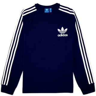 Adidas เสื้อยืด แขนยาว 3 ลาย - สีกรมท่า