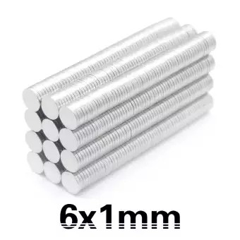 10ชิ้น แม่เหล็ก 6x1มิล กลมแบน แม่เหล็กนีโอไดเมียม 6*1mm Magnet Neodymium 6x1mm แม่เหล็กแรงสูง 6mm x 1mm Magnetics 6*1mm