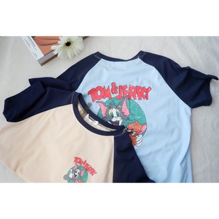 Tom&amp;Jerry tee เสื้อยืดผ้านุ่มปักลายTom&amp;Jerry