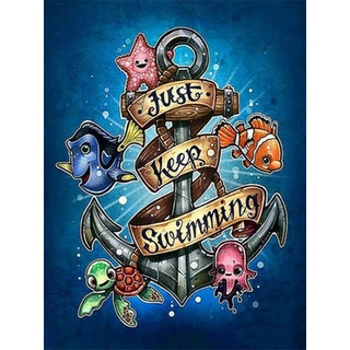 ภาพวาดปักครอสสติตช์ รูปเรือ DIY สําหรับตกแต่งบ้าน