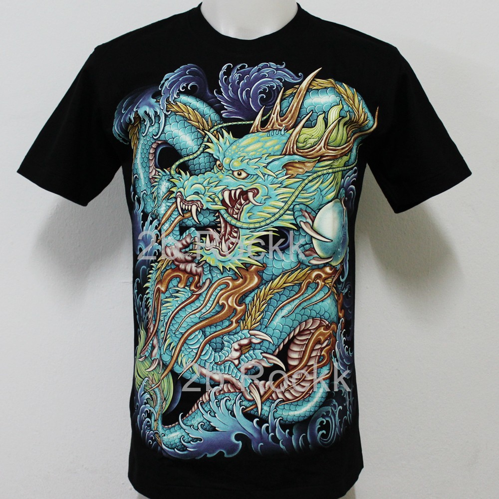 เสื้อยืดเรืองแสง มังกร Rock Eagle t-shirt D16 ไซส์ยุโรป