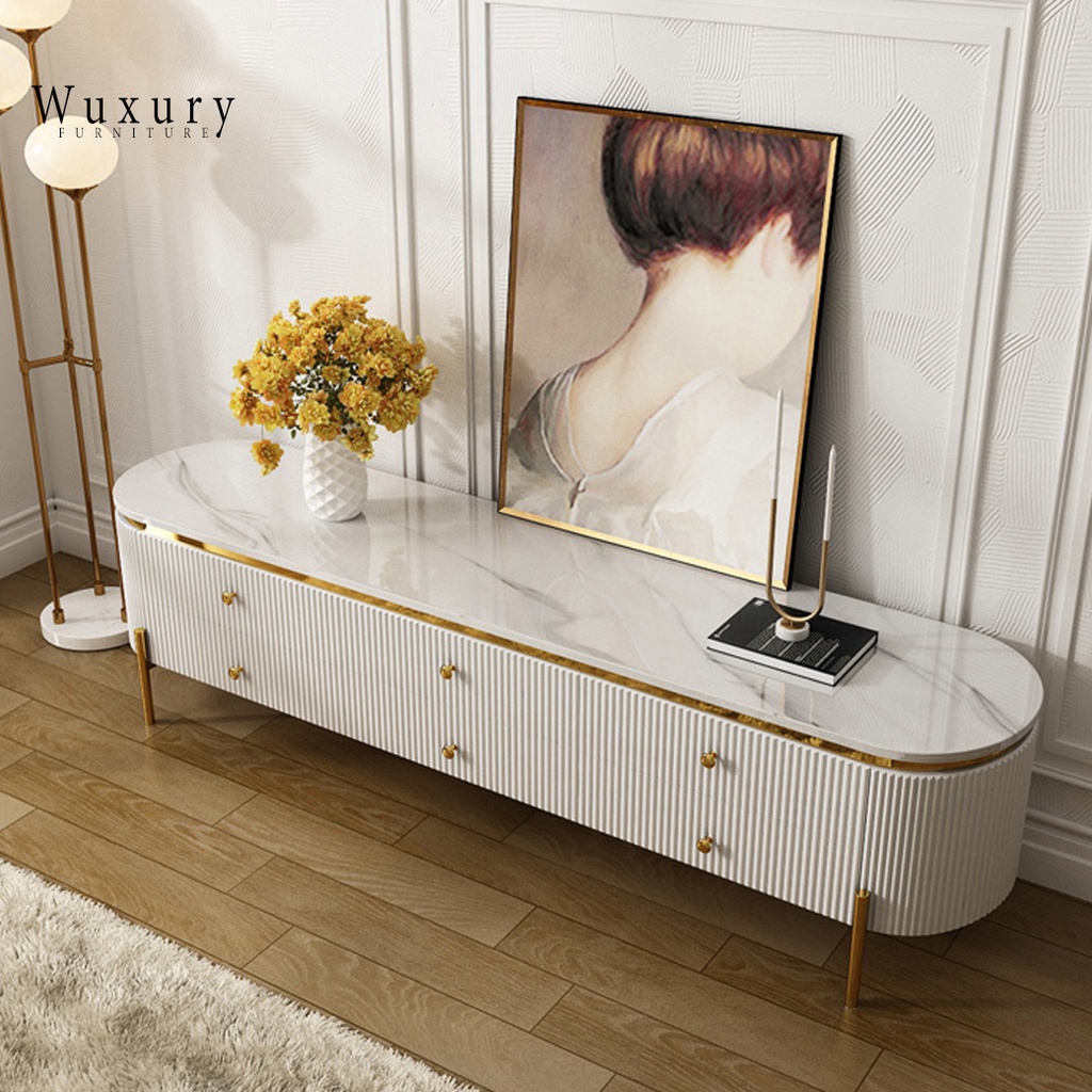 Wuxury Furniture ตู้วางทีวี  2 เมตร 6 ลิ้นชัก ตู้เก็บของ ชั้นเก็บของ ชั้นวางทีวี ส่งฟรี