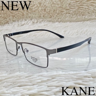 แว่นตา KANE สำหรับตัดเลนส์ กรอบแว่นตา Fashion รุ่น 5608 สีเทา กรอบเต็ม ขาข้อต่อ Stainless