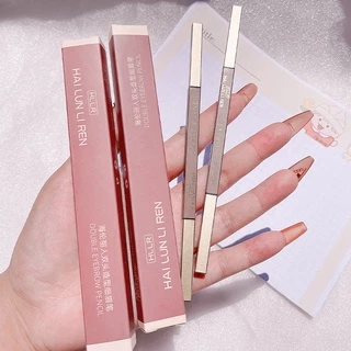 ดินสอเขียนคิ้วกันน้ําสีธรรมชาติติดทนนานสีสักคิ้วสองหัวปากกาคิ้ว