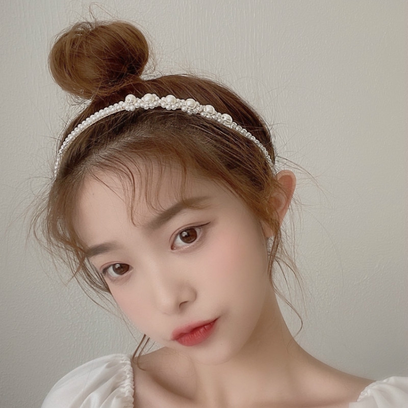 ที่คาดผม ประดับมุกเทียม สไตล์เกาหลี หวาน เรียบง่าย สำหรับผู้หญิง - รูปที่ 3