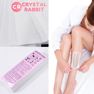 CRYSTAL RABBIT กำจัดขน แผ่นแว็กซ์ขนแว็กซ์กำจัดขน สำหรับกำจัดขนด้วยเครื่อง แว็กซ์กำจัดขน แบบกระดาษ 50/80 ชิ้น