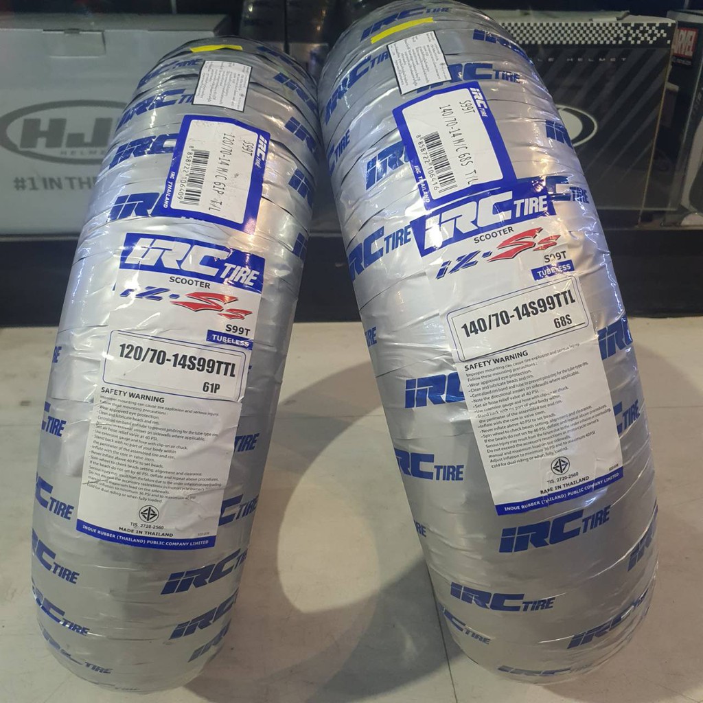 ยางนอก(IRC) AEROX-155 ลายIZ-Ss ยางหน้า120/70-14+ยางหลัง140/70-14 รหัสสินค้า TY22514/TY22515