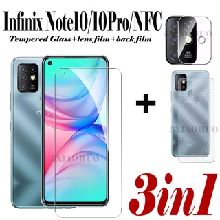 【3 ชิ้น】ฟิล์มกระจกนิรภัยกันรอยหน้าจอ แบบเต็มจอ สําหรับ infinix note 10 pro infinix note 10 nfc