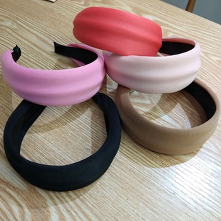 2020 Korean wide brimmed milk silk flat hair hoop autumn and winter sponge candy color hair accessories fashion hairpin female