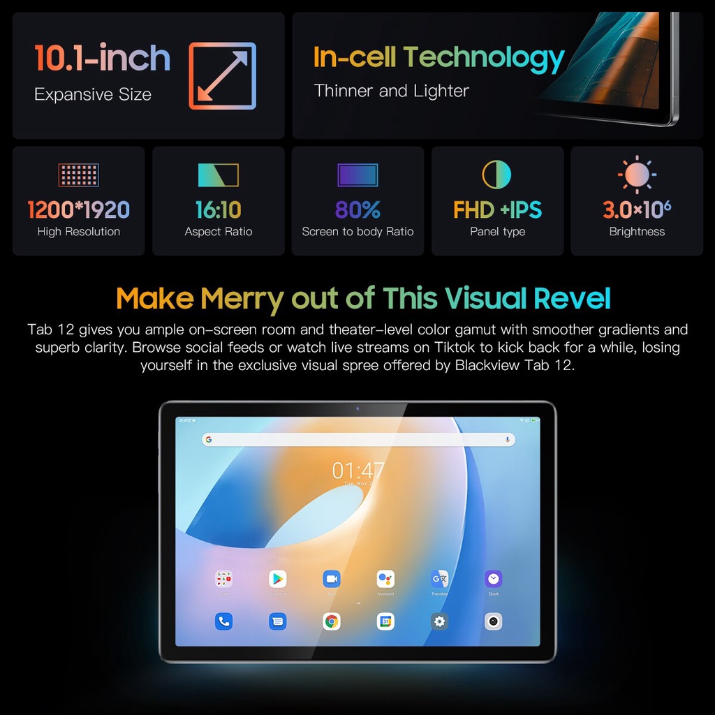 Blackview Tab 12 10.1นิ้ว Android 11 Unisoc SC9863A Octa Core 4GB RAM ...