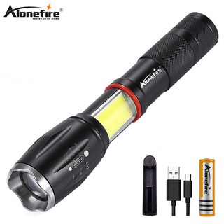 Alonefire G701 ไฟฉายซูม LED CREE T6 และโคมไฟ COB พร้อมแม่เหล็ก สําหรับบํารุงรักษารถยนต์