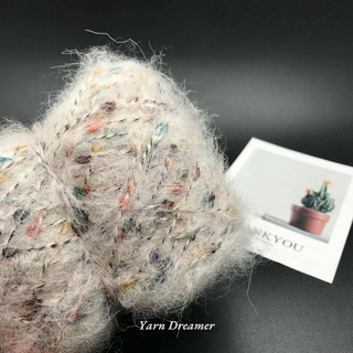 มีให้เลือก 9 สี - Dot Mohair Yarn / เส้นด้ายผ้าขนสัตว์ / เส้นด้ายผ้าฝ้าย / DIY เส้นด้ายโครเชต์ / เส้นด้ายถักนิตติ้ง