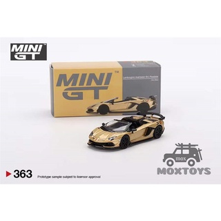 โมเดลรถยนต์ MINI GT 1:64 Lamborghini Aventador SVJ Roadster Oro Elios Diecast