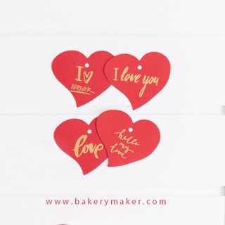 ป้ายแท็กกระดาษปั้มทอง หัวใจ Love คละ 4 แบบ / Tags card Valentines day Heart Tag