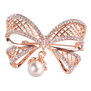 แฟชั่นเกาหลีโบว์สามมิติมุกเข็มกลัด rhinestone เข็มกลัดป๊อปมุกจี้เข็มกลัด rhinestone