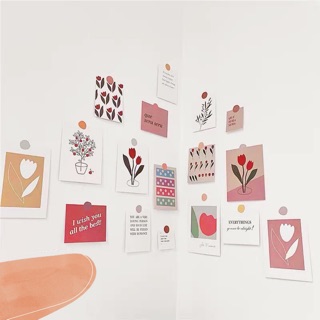 [17ภาพ] ภาพแต่วผนัง art card แนวดอกทิวลิปสีชมพู! มาพร้อมQuoteโดนๆ ac