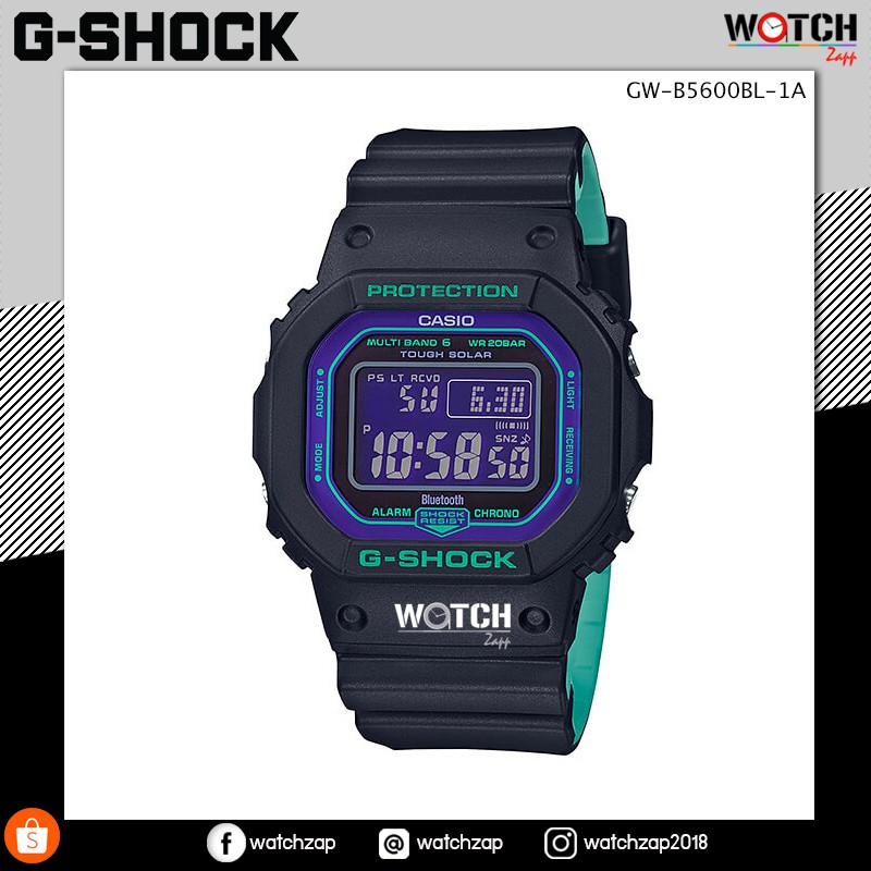 นาฬิกา Casio G-shock Blue and Purple Accent Series นาฬิกาข้อมือชาย สายเรซิ่น รุ่น GW-B5600 GW-B5600BL-1 GW-B5600BL-1A (C
