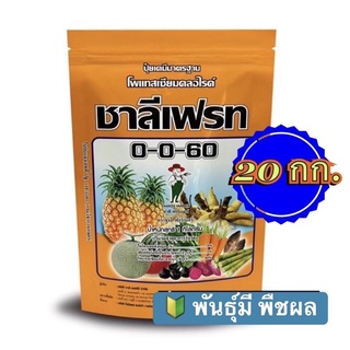 ❇️ ปุ๋ยเกล็ด 0-0-60 ชาลีเฟรท โพแทสเซียมคลอไรด์ ขนาดบรรจุ 1 กก. จำนวน 20 กก. เร่งผล เร่งหัว