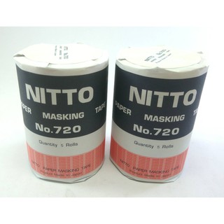 NITTO TAPE เทปกระดาษกาว No.720 แพ็ค5ม้วน (จำนวน 2แพ็ค)