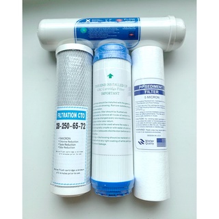 ใส้กรองน้ำ 4 ขั้นตอน สำหรับเครื่องกรองน้ำมาตรฐาน 10 นิ้ว สําหรับColandas,Aquatek,Marine และยี่ห้ออื่นๆ