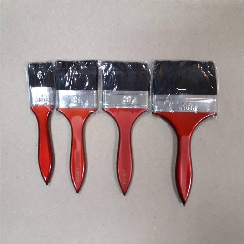 แปรงทาสี ด้ามสีแดง แบบไม่มีเชือกห้อย ยี่ห้อ LM EAGLE