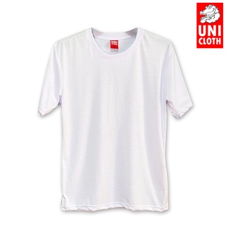 UNICLOTH เสื้อยืด คอกลม แขนสั้น สีพื้น WHITE (ขาว) เนื้อผ้า TC ดีกว่าผ้าคอตตอน เกรด PREMIUM (UN06-WHITE)เสื้อยืดอินเทรนด