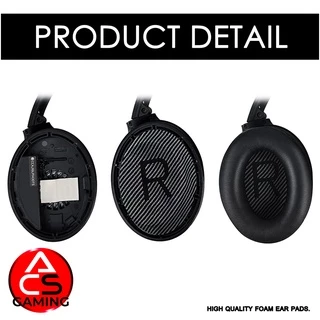 ACS (A1) ฟองน้ำหูฟัง Bose (หนังสีดำ/ดำ) สำหรับรุ่น QC2, QC15, QC25, QC35 I, QC35 II, AE, AE2, AE2i, AE2w