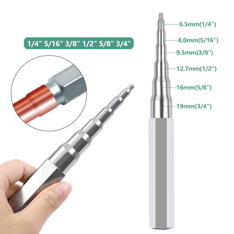 ตัวตอกแป๊ป 6ขนาด 1/4,5/16,3/8,1/2,5/8,3/4 ตัว ขยาย ท่อ ทองแดง แอร์ เครื่องขยายท่อแอร์ ชุด เหล็ก ตอก ที่ ท่อ - รูปที่ 2