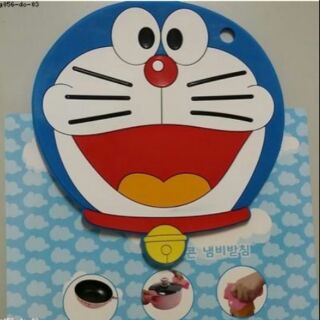 อุปกรณ์ แต่งรถ แผ่นยาง กันลื่น รองของร้อน จับของร้อน ลาย โดเรม่อน (Doraemon) ขนาด 5*6 นิ้ว