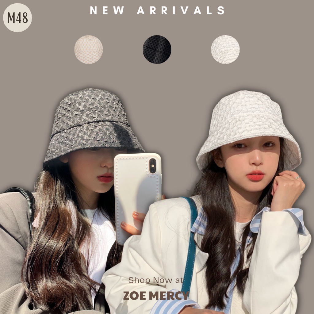 [AVAILABLE]- หมวกบักเก็ตกันแดดสไตล์ Ulzzang (M48)